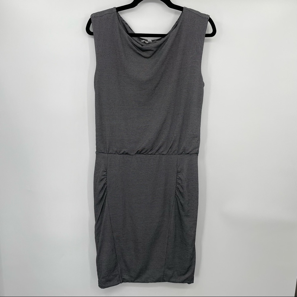 Athleta Dark Gray Striped Knit Athletic Dress - Picture 4 of 14